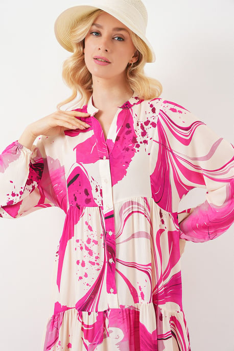 Patroon V-hals Maxi jurk - Image 3