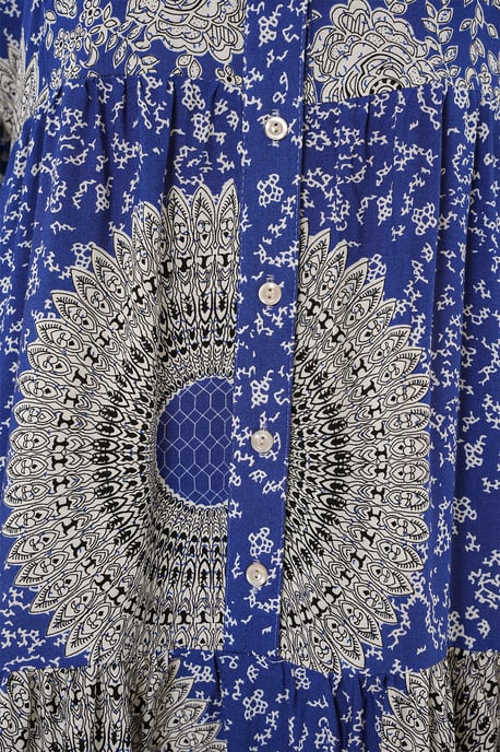 Geprinte V-hals Maxi jurk met knoopsluiting - Image 4