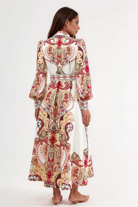 Patroon Maxi Jurk met Riem - Image 3
