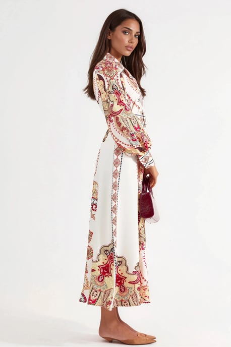 Patroon Maxi Jurk met Riem - Image 4