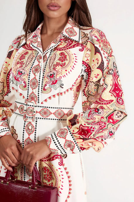 Patroon Maxi Jurk met Riem - Image 5