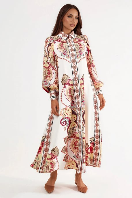 Patroon Maxi Jurk met Riem - Image 6