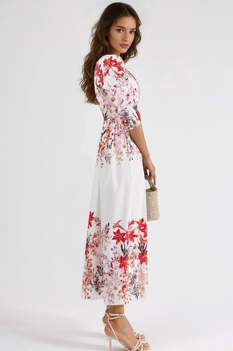 Bloemen V-hals Maxi Jurk - Image 3