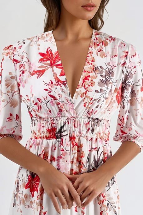 Bloemen V-hals Maxi Jurk - Image 5