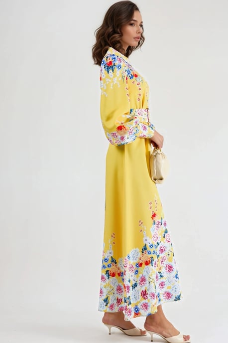 Floral Maxi Jurk met Knopen Sluiting - Image 4