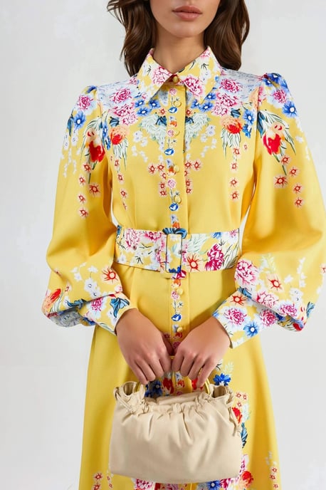 Floral Maxi Jurk met Knopen Sluiting - Image 6