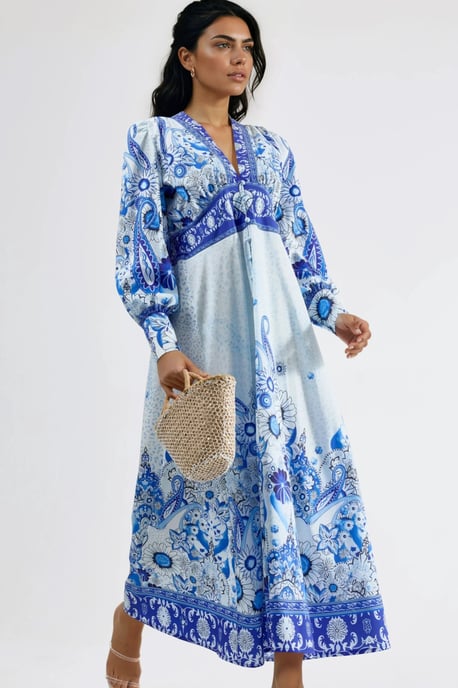 Florale Maxi-jurk met Paneelontwerp - Image 2