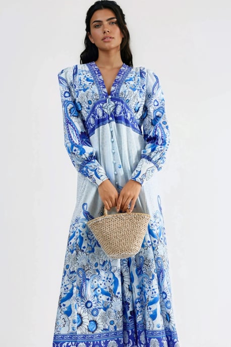 Florale Maxi-jurk met Paneelontwerp - Image 4