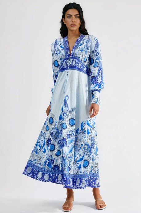 Florale Maxi-jurk met Paneelontwerp - Image 6