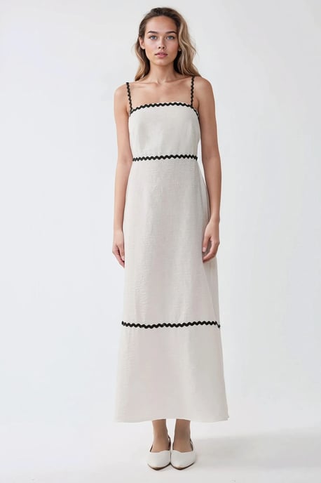 Vierkante Kraag Maxi Jurk - Image 3