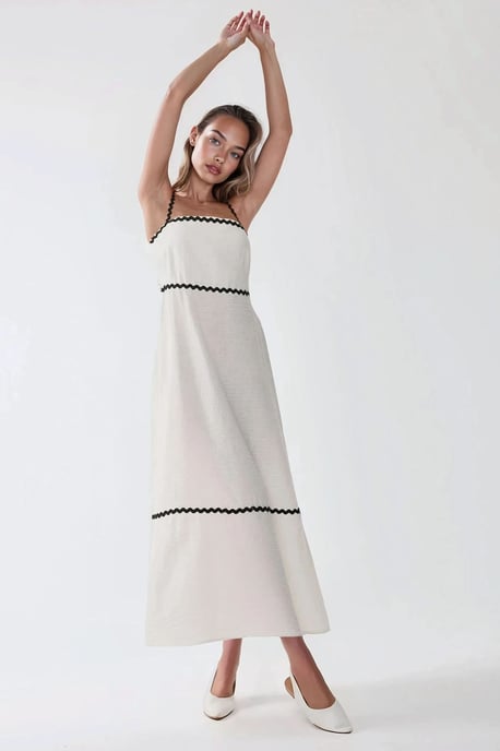 Vierkante Kraag Maxi Jurk - Image 4