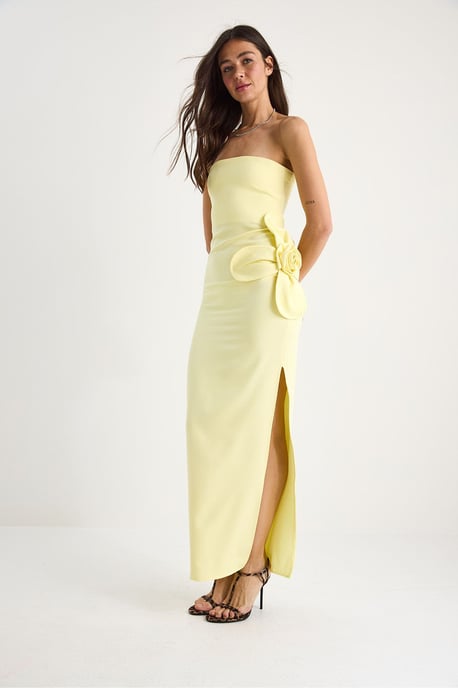 Strapless Bloemen Maxi Jurk met Strikdetails - Image 4