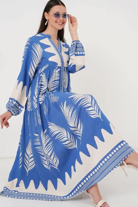 Gepubliceerd V-hals Maxi-jurk met knoopsluiting - Image 2