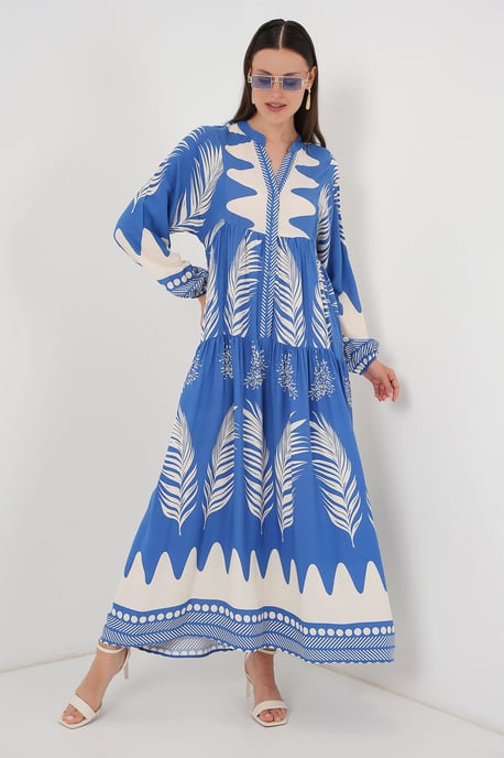 Gepubliceerd V-hals Maxi-jurk met knoopsluiting - Image 3