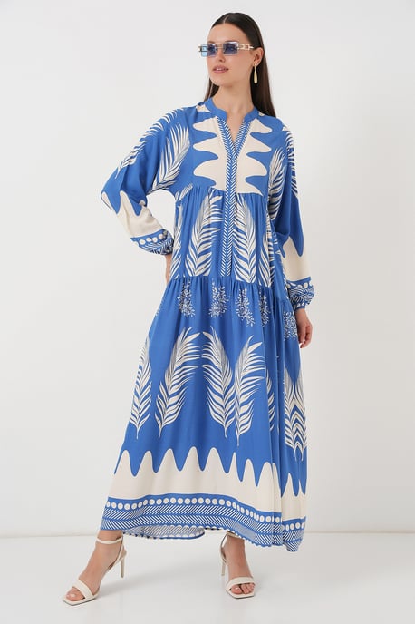Gepubliceerd V-hals Maxi-jurk met knoopsluiting - Image 4