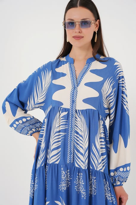 Gepubliceerd V-hals Maxi-jurk met knoopsluiting - Image 5