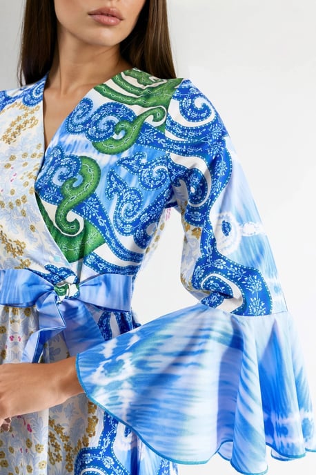 Fleurige Paisley V-hals Maxi Jurk - Image 5