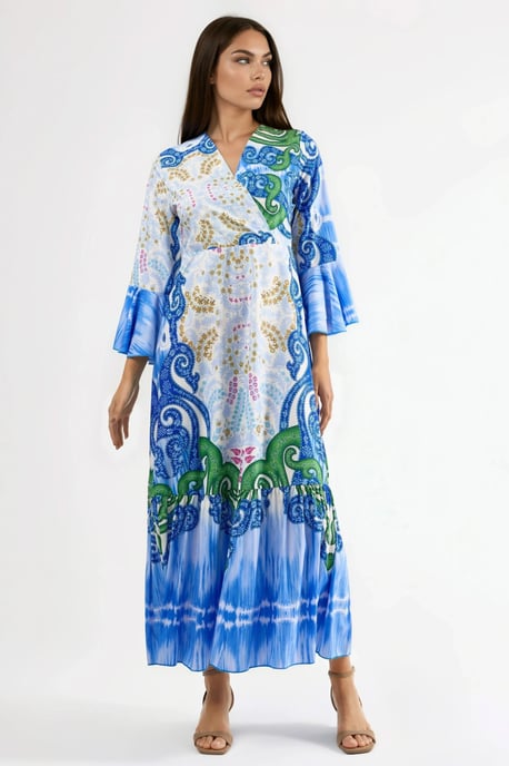 Fleurige Paisley V-hals Maxi Jurk - Image 6