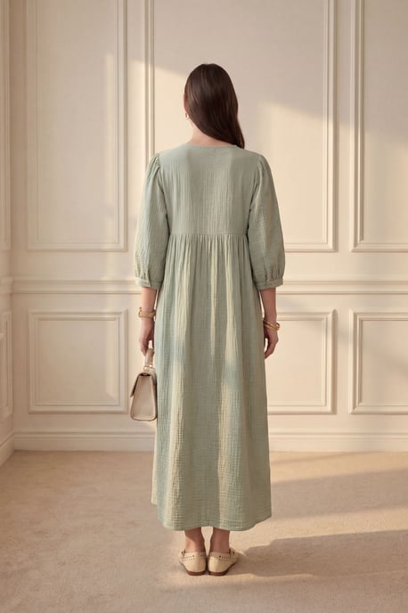 Maxi-jurk met strikdetail en losse pasvorm - Image 2