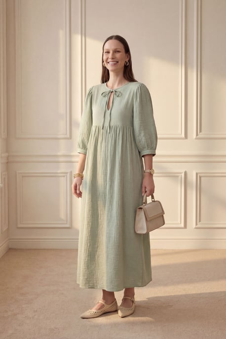 Maxi-jurk met strikdetail en losse pasvorm - Image 4