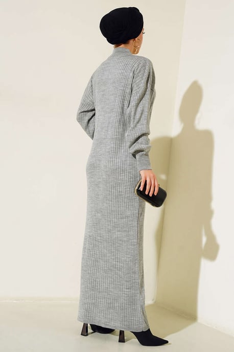 Maxi Turtleneck Ribbed Knit Dress - Image 4