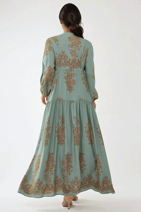 Geprinte Viscose Maxi-jurk met Hemd-kraag - Image 4