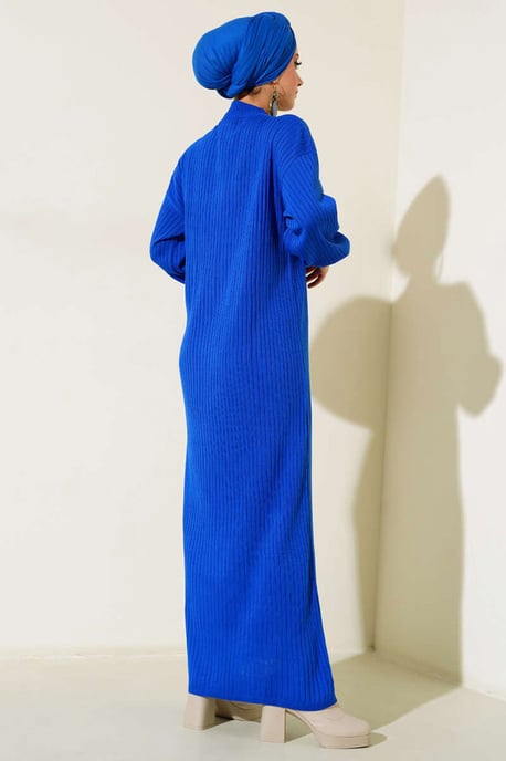Maxi Turtleneck Ribbed Knit Dress - Image 4