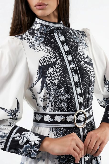 Bloemen Maxi Jurk met Overhemdkraag en Riem - Image 6