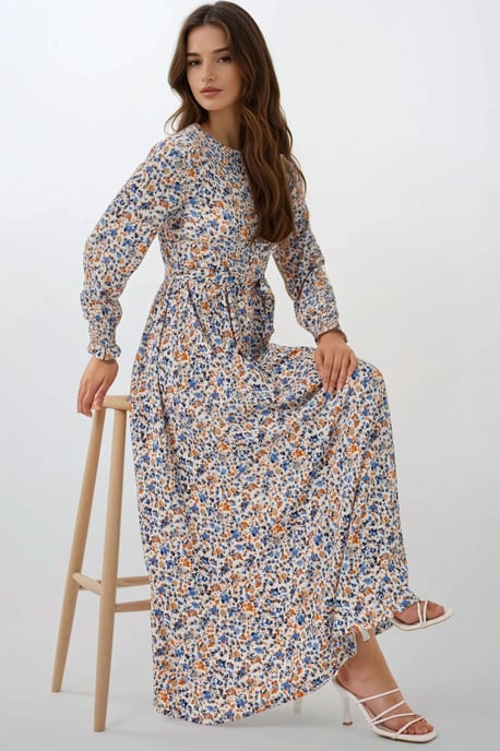 Bloemendruppel Maxi Jurk met Ceintuur - Image 2