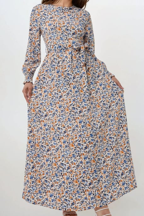 Bloemendruppel Maxi Jurk met Ceintuur - Image 6