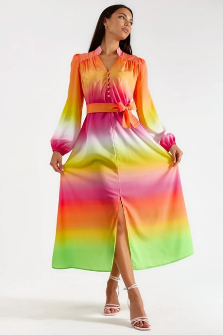 Ombre Maxi Jurk met Riem - Image 1