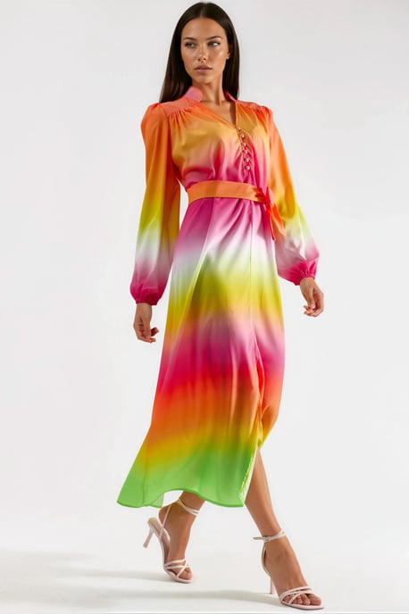 Ombre Maxi Jurk met Riem - Image 2