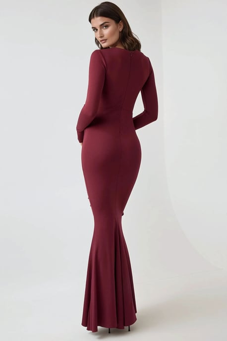 Tunikaklänning i bodycon-modell med ryschrörelser och rundad halsringning - Image 4