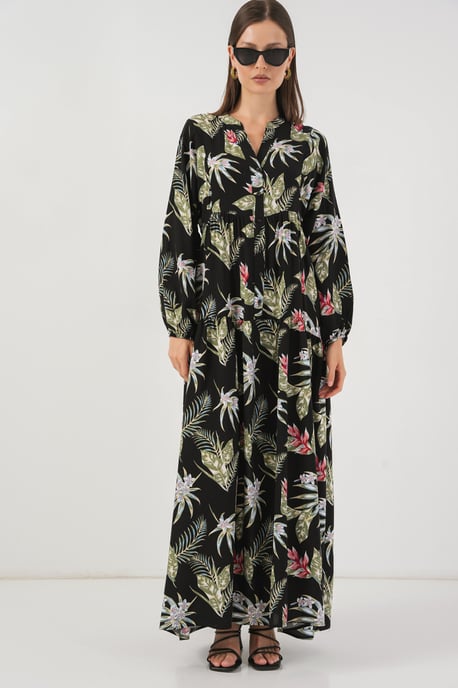 Geprinte V-hals Maxi-jurk - Image 3