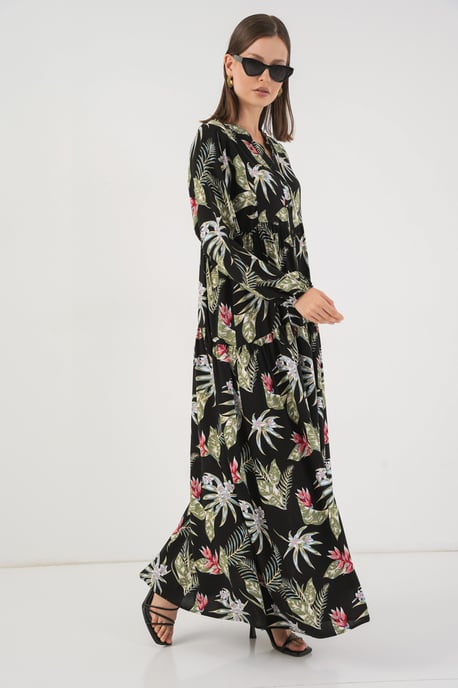 Geprinte V-hals Maxi-jurk - Image 4