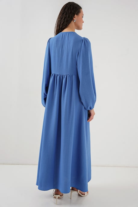 Mönstrad Maxi Klänning med Slips - Image 6