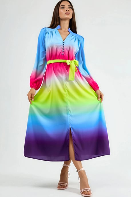 Ombre Maxi Jurk met Riempje - Image 1
