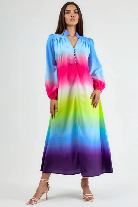 Ombre Maxi Jurk met Riempje - Image 5