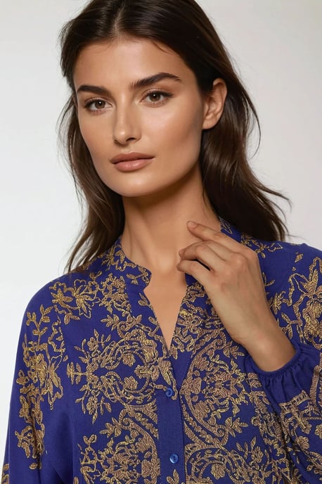 Geprinte Viscose Maxi-jurk met Hemd-kraag - Image 3