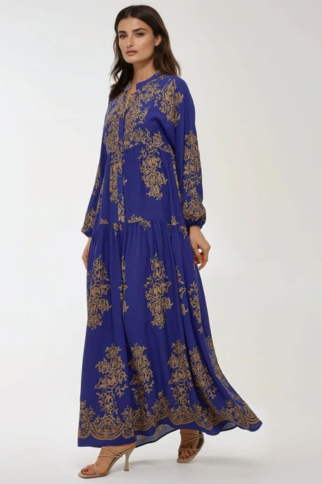 Geprinte Viscose Maxi-jurk met Hemd-kraag - Image 6