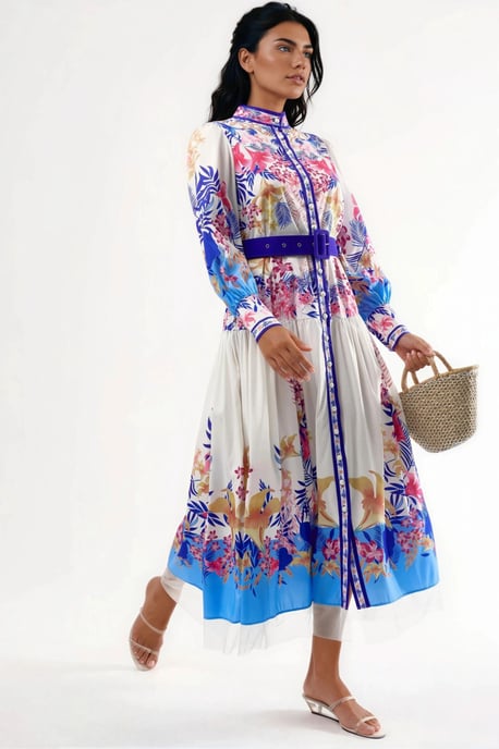 Florale Maxi-jurk met Ceintuur - Image 2