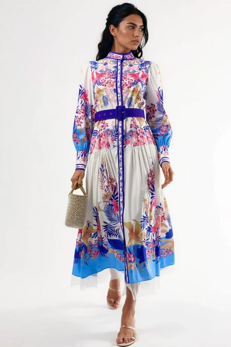 Florale Maxi-jurk met Ceintuur - Image 4