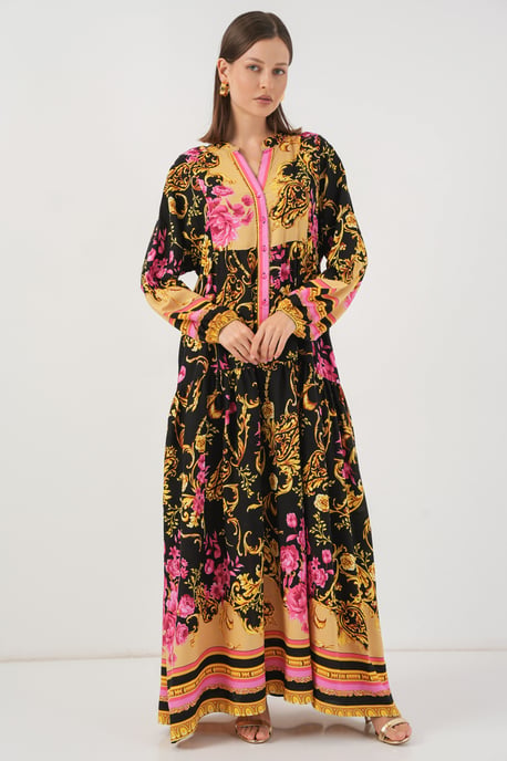 Patroon V-hals Maxi-jurk - Image 4