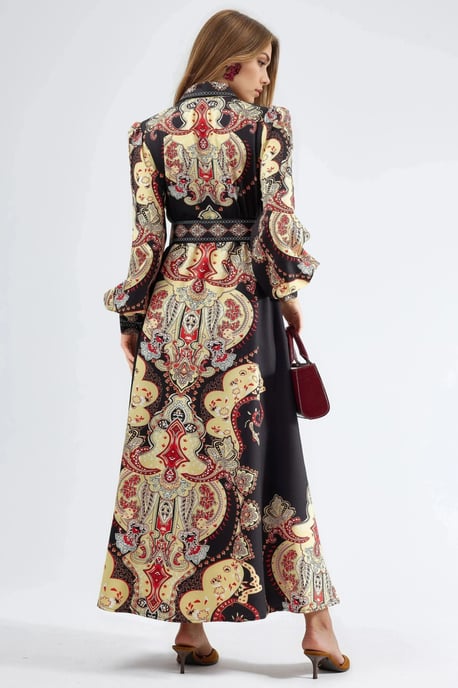 Patroon Maxi-jurk met Riem - Image 4