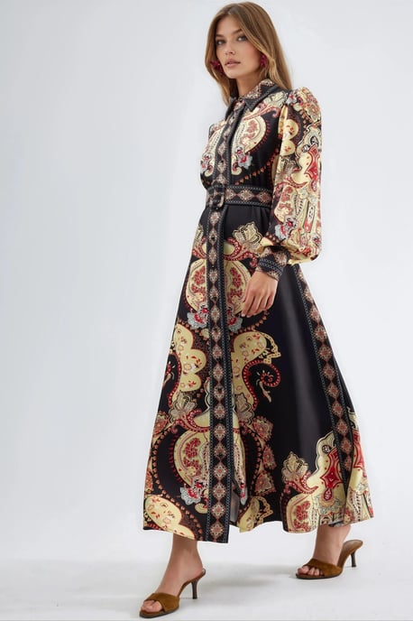 Patroon Maxi-jurk met Riem - Image 5