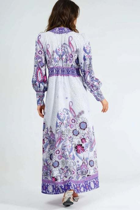 Bloemen Maxi-jurk met Paneelontwerp - Image 4