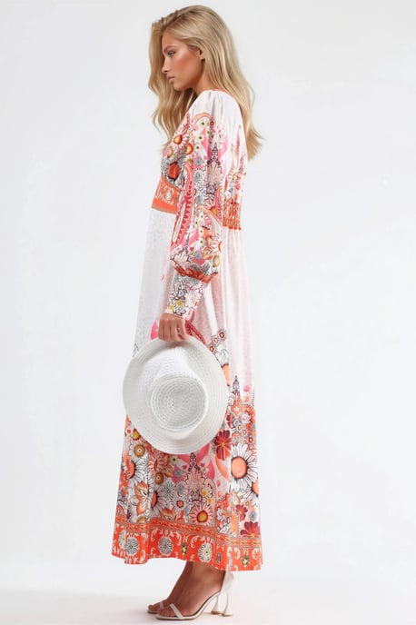 Floral Maxi-jurk met Paneelontwerp - Image 4