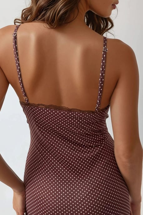 Vierkante Kraag Geprinte Maxi-jurk met Kantdetails - Image 5