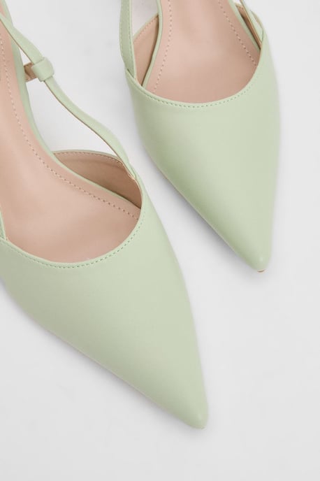 Luneth Faux Leather Kitten Heel Slingback Court Shoes - Image 3