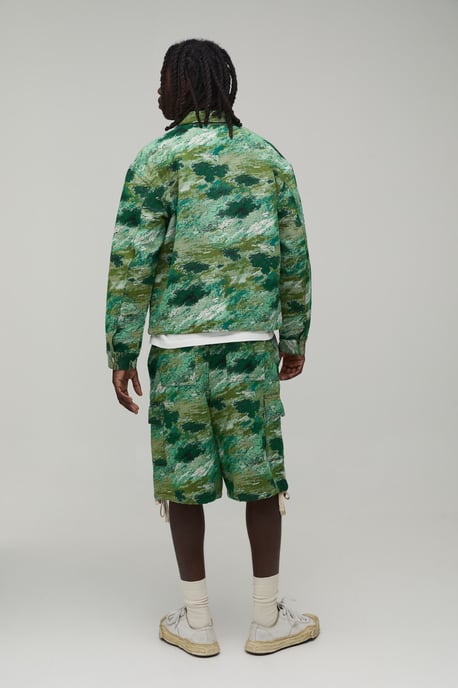 Oversized Boxy Abstract Camo Tapestry Overshirt - Image 2